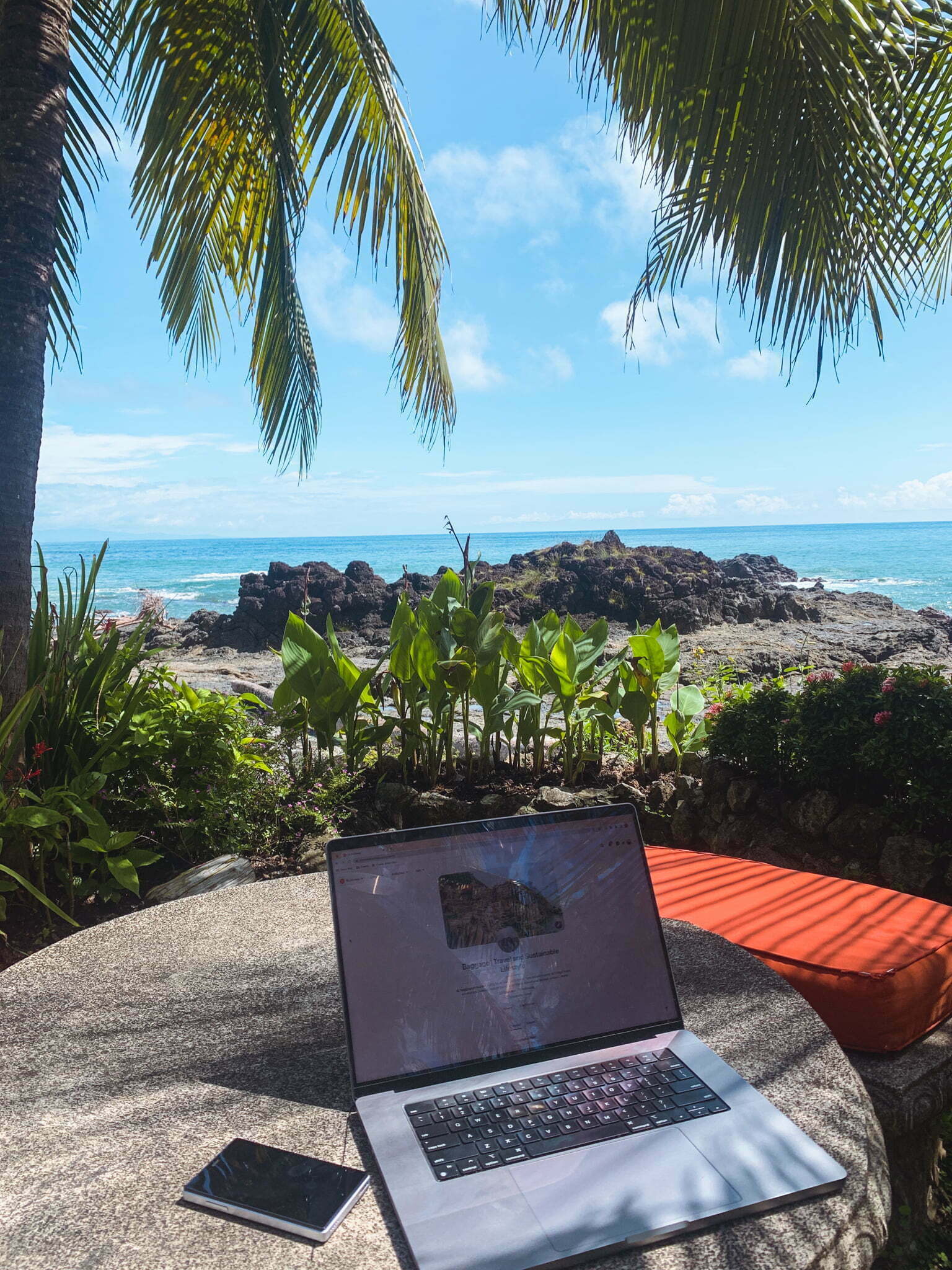 working remote in a beach town in Costa Rica