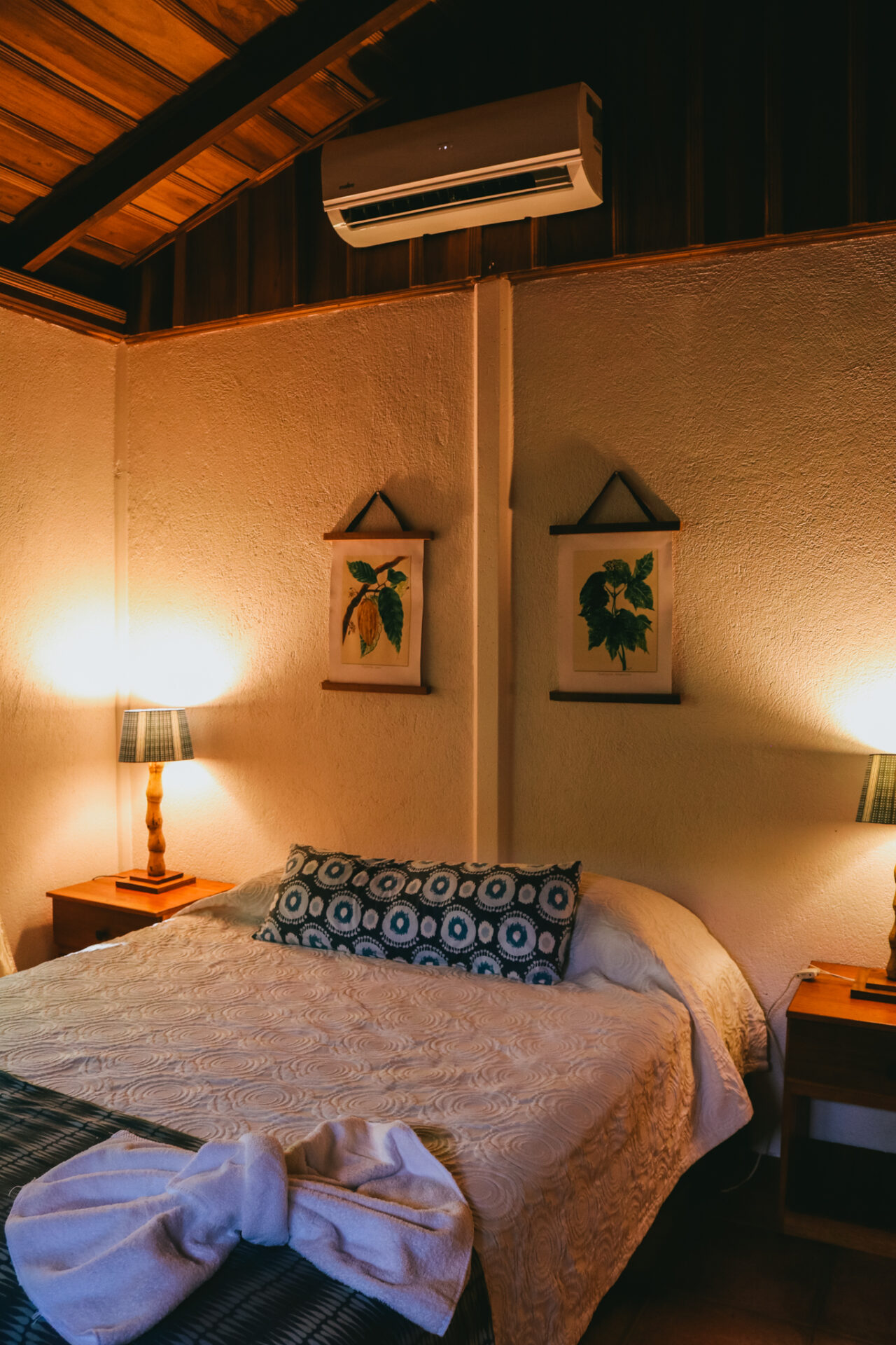 bedroom at an eco hotel in costa rica